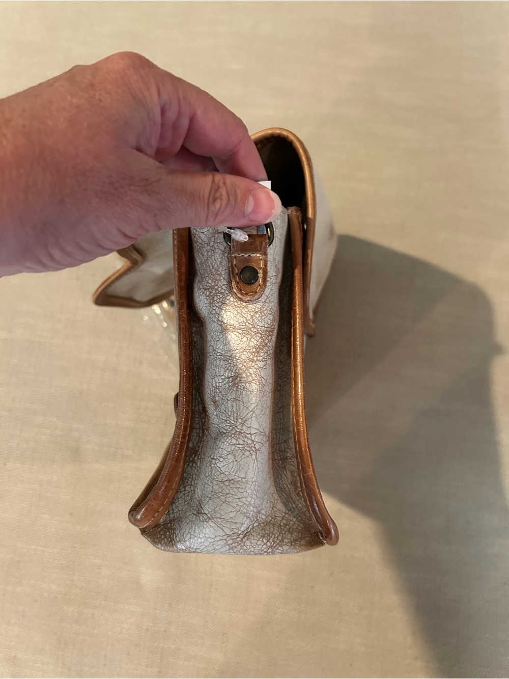 Bed Stu Ceremonious Nectar Lux and Tan Shoulder Bag with strap - Picture 3 of 5